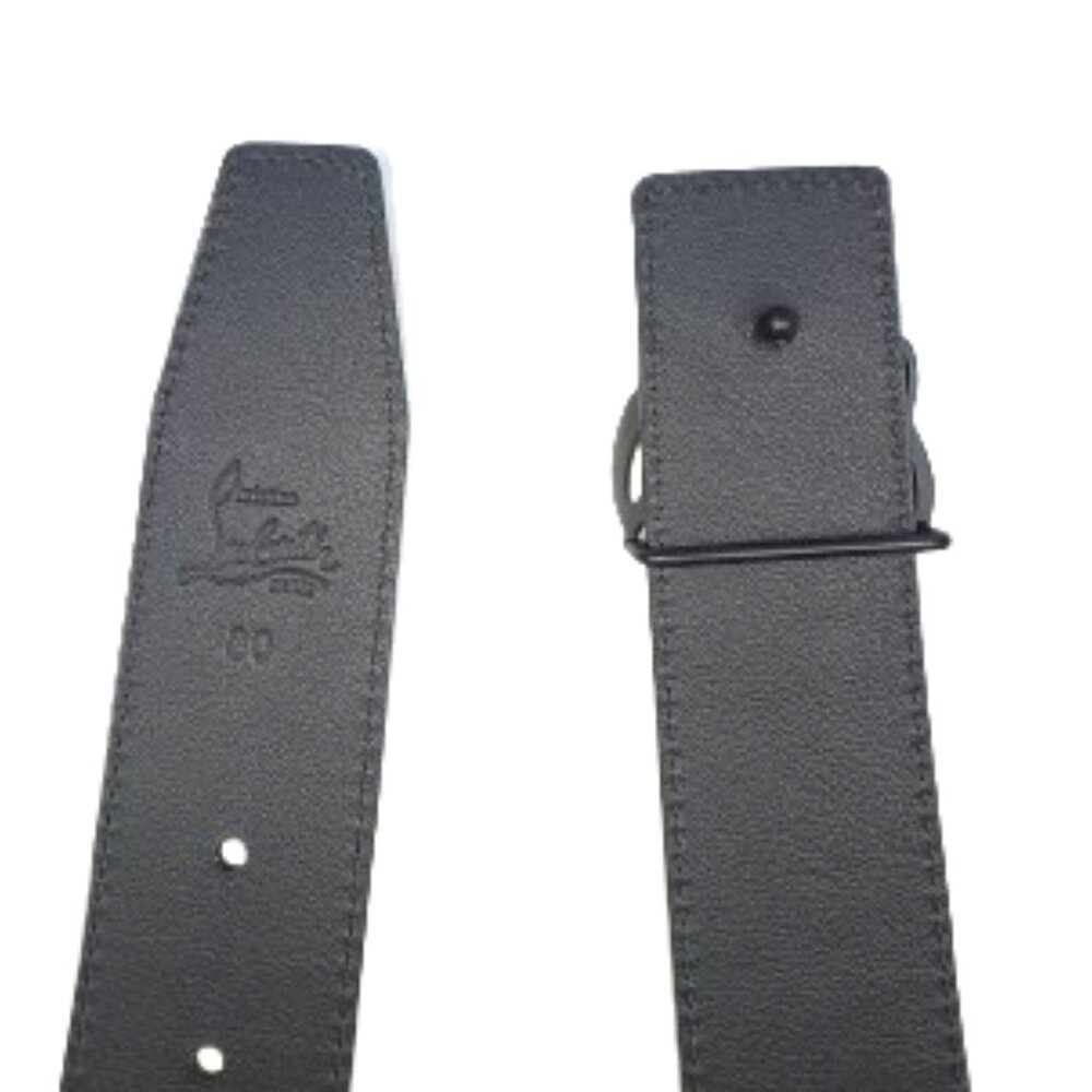 Christian Louboutin Men's Mooncrest-Buckle  Leather Belt - Size 80/32 New - Picture 4 of 5